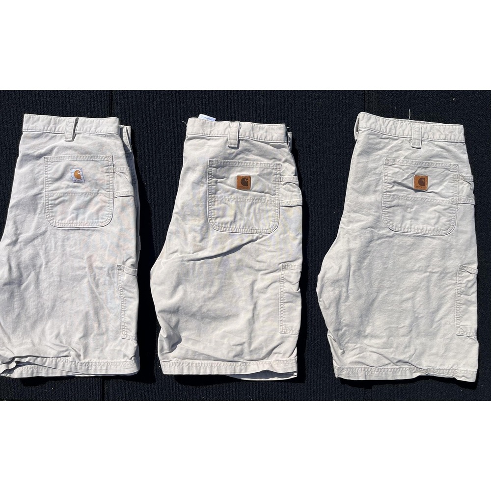 Carhartt Shorts Mens 40‎ Tan B147 Original Fit Canvas Work Dungaree Carpenter